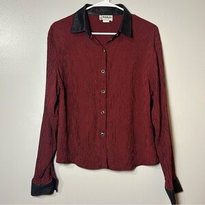 Vintage Banjo‎ Dallas TX Western Shirt Womens L Button Front Girly Cowgirl Rodeo